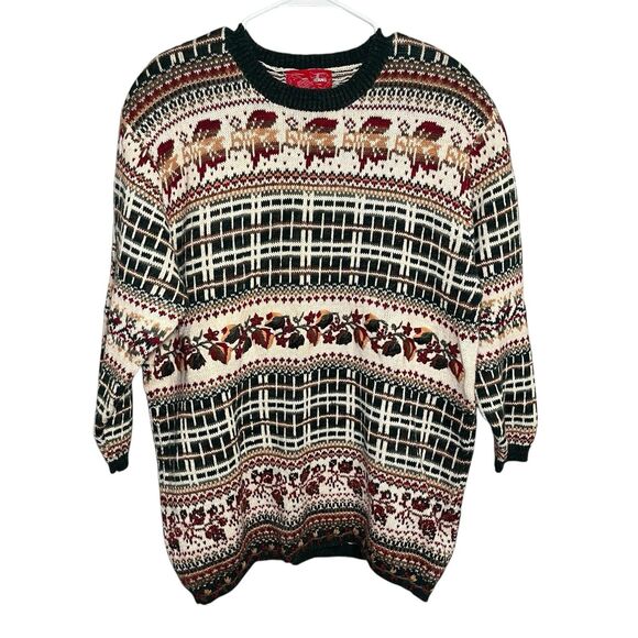 Venezia Vitale Oversized Crewneck Sweater Vintage Fall Winter Women 18/20 - Picture 1 of 6